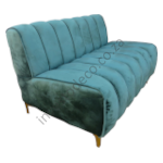 Green velvet armless 2seater