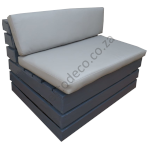 grey pallet two seater couch
