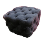 single seater black velvet ottoman