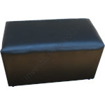 two seater black leather ottoman